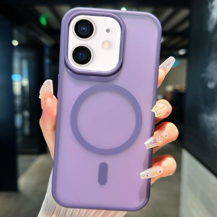 Pour iPhone 11 Étui de téléphone hybride PC Magsafe transparent en TPU (violet)