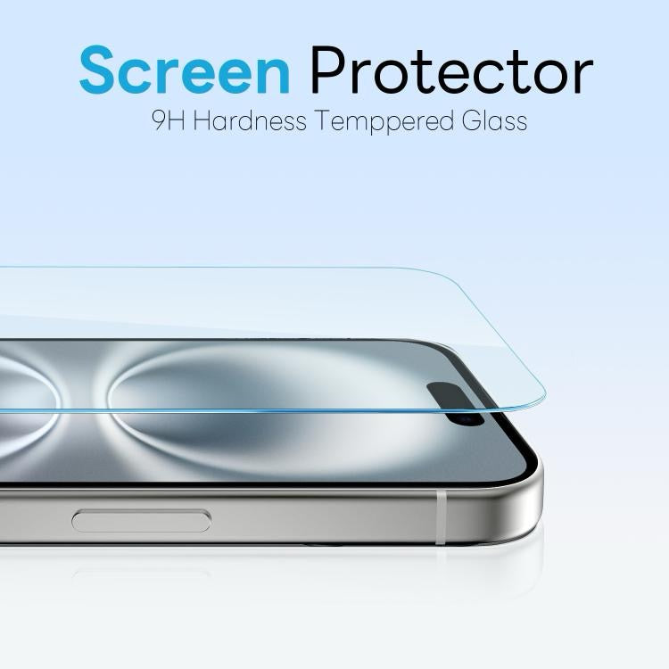 Pour iPhone 16 NORTHJO 3 en 1 PC Étui de téléphone magnétique avec film d'écran et film d'objectif (transparent)
