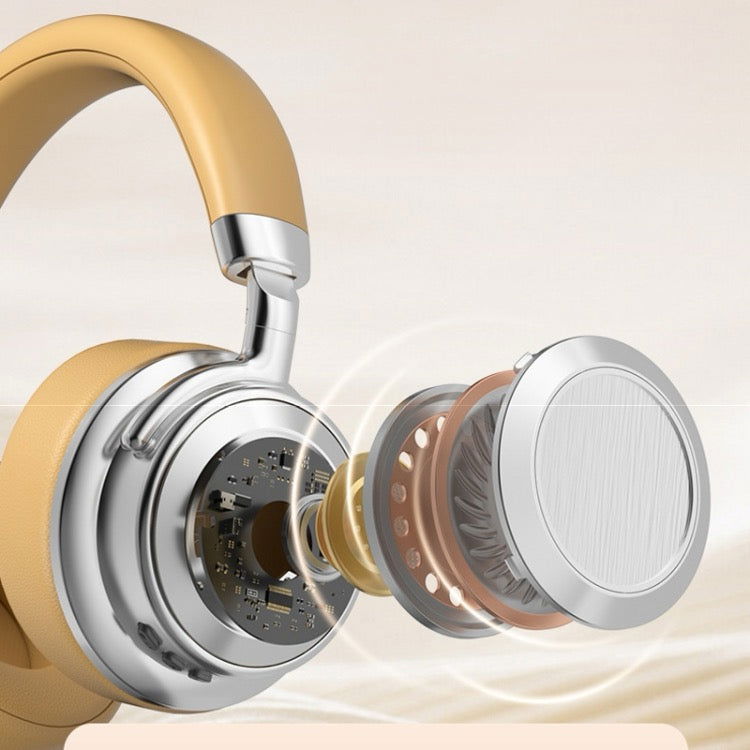Écouteurs sans fil Bluetooth montés sur la tête en métal rétro CR-9 (argenté noir) - Wakeshopes
