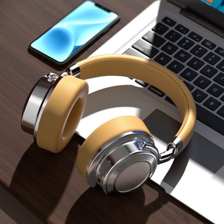 Écouteurs sans fil Bluetooth montés sur la tête en métal rétro CR-9 (argenté noir) - Wakeshopes