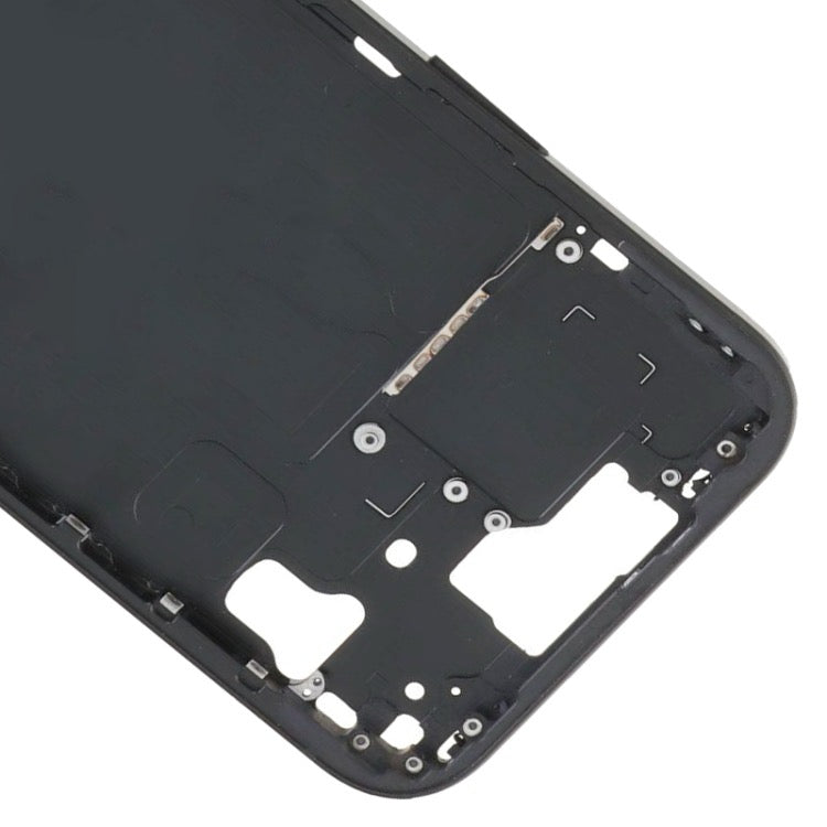 Pour iPhone 15 Cadre central Plaque de lunette avec touches latérales + plateau de carte, Version : Version CE UE (Noir)