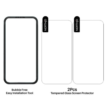 Vitre de protection iPhone 16 2 pcs A++ avec le cadre d’installation