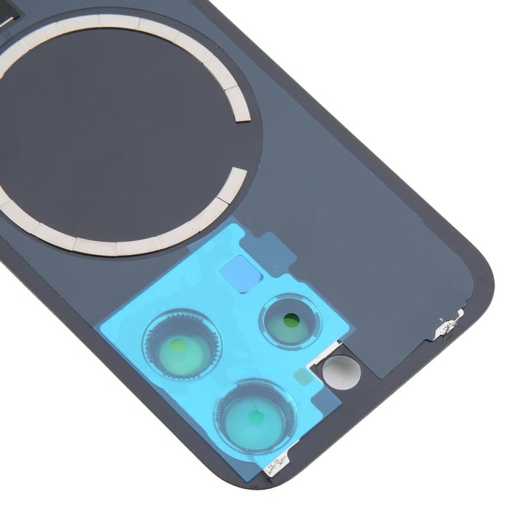 Pour iPhone 16 Pro Max Coque arrière de batterie en verre d'origine avec couvercle d'objectif d'appareil photo + aimant MagSafe (blanc) avec logo