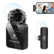 PULUZ Microphone cravate sans fil PULUZ pour iPhone / iPad, récepteur 8 broches (noir)