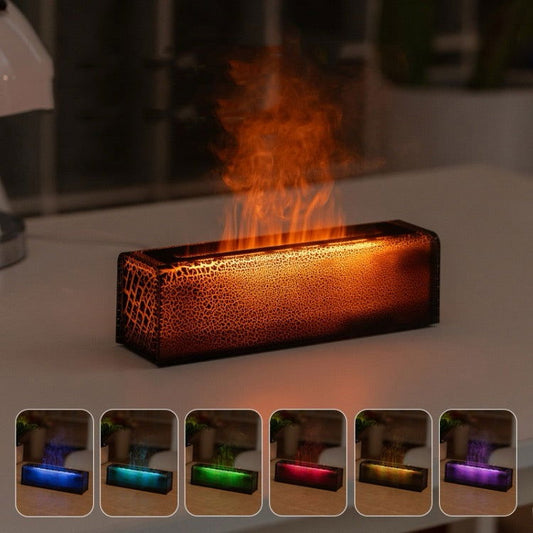 Humidificateur d'atomisation d'air de machine d'aromathérapie de flamme de lave avec la lumière colorée - Wakeshopes
