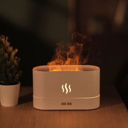 Humidificateur de lumière de nuit de diffuseur aromatique flamme (blanc) - Wakeshopes