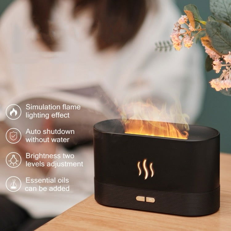 Humidificateur de lumière de nuit de diffuseur aromatique flamme (blanc) - Wakeshopes