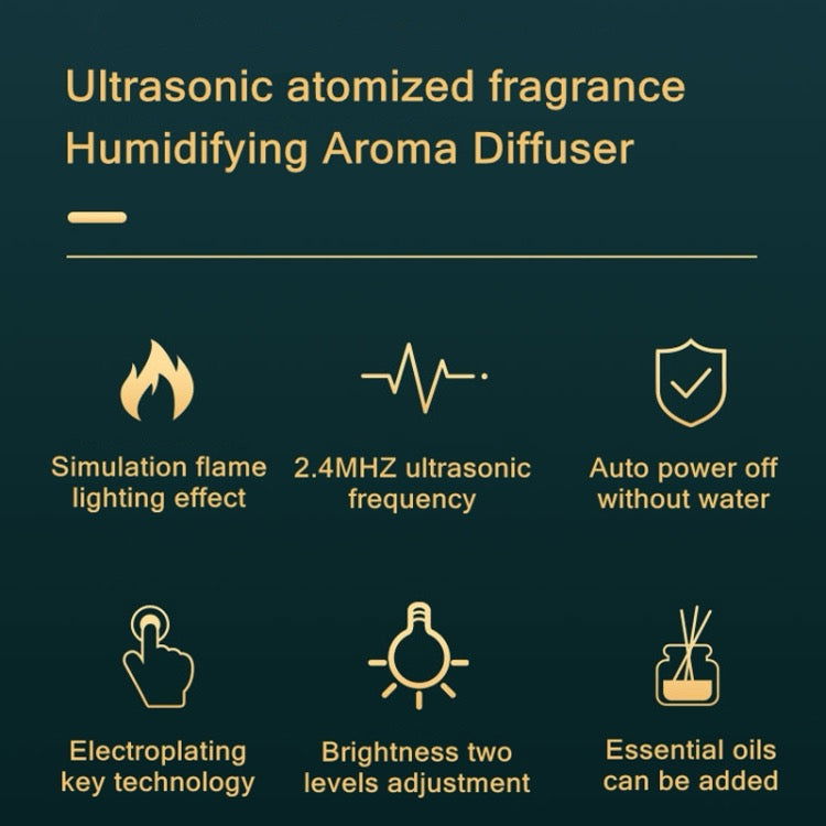 Humidificateur de lumière de nuit de diffuseur aromatique flamme (blanc) - Wakeshopes