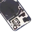 Pour iPhone 15 Couvercle arrière de batterie en verre avec support de flash + module de chargement sans fil avec logo (noir)