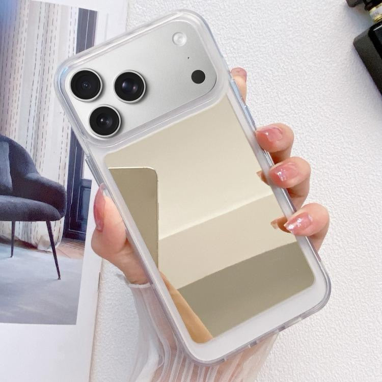 Coque de téléphone en TPU effet miroir pour iPhone 17 Pro Max (blanche)