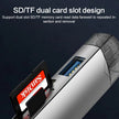 Adaptateur de lecteur de carte multifonction 6 en 1 USB 3.0, Micro USB, Type-C vers SD, carte TF, disque U (argent)