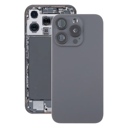 Pour iPhone 16 Pro Max Coque arrière de batterie en verre d'origine avec couvercle d'objectif d'appareil photo + aimant MagSafe (noir)