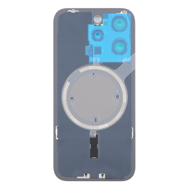 Pour iPhone 16 Pro Max Coque arrière de batterie en verre d'origine avec couvercle d'objectif d'appareil photo + aimant MagSafe (noir)