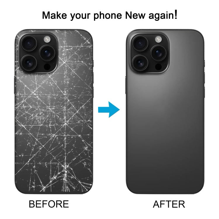 Pour iPhone 16 Pro Max Coque arrière de batterie en verre d'origine avec couvercle d'objectif d'appareil photo + aimant MagSafe (noir)