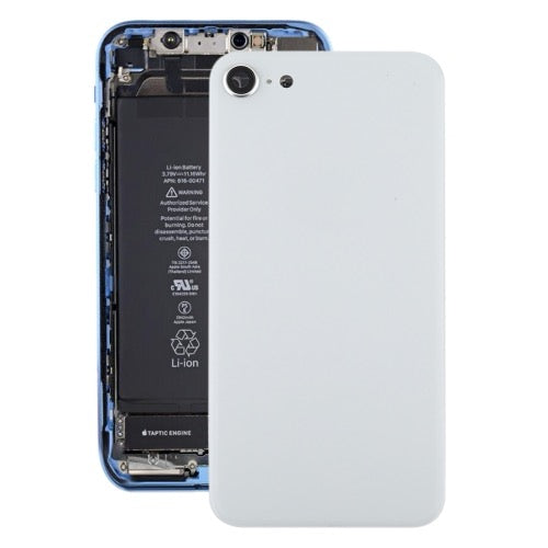 Cache arrière de la batterie en verre pour iPhone SE 2020 (blanc) avec logo