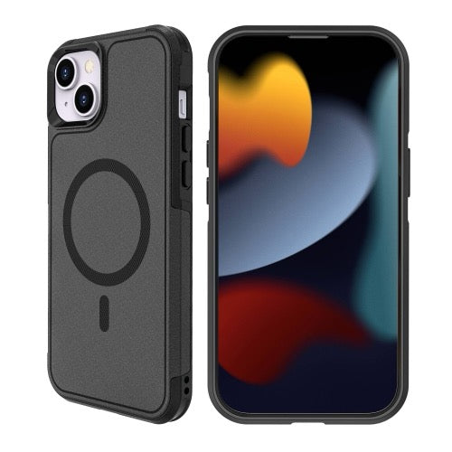 Coque iPhone 15 Armor Magsafe PC Hybrid TPU Phone Case (Noir)