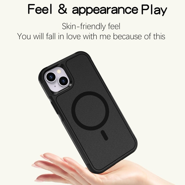 Coque iPhone 15 Armor Magsafe PC Hybrid TPU Phone Case (Noir)