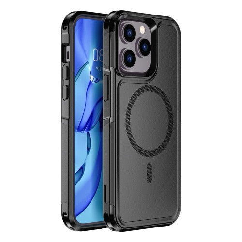 Coque iPhone 14 Pro Max Armor Magsafe PC Hybrid TPU Phone Case (Noir)