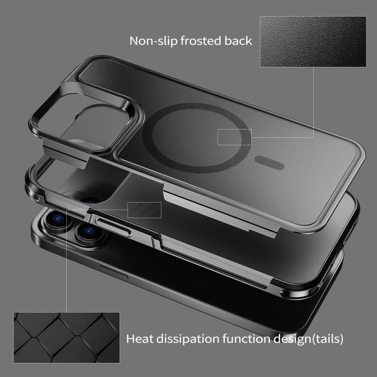 Coque iPhone 14 Pro Armor Magsafe PC Hybrid TPU Phone Case (Noir)