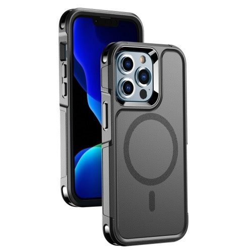 Coque iPhone 13 Pro Max Armor Magsafe PC Hybrid TPU Phone Case (Noir)