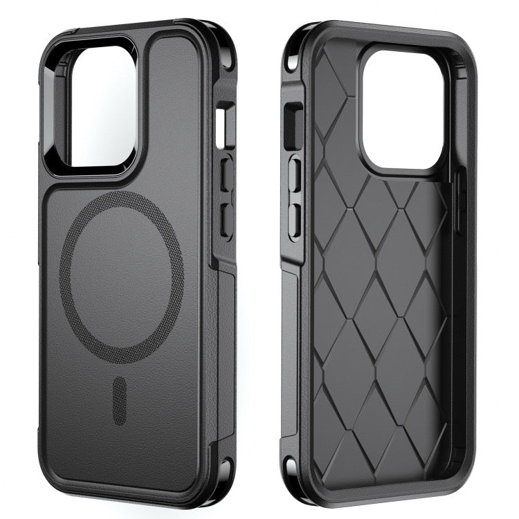 Coque iPhone 13 Pro Max Armor Magsafe PC Hybrid TPU Phone Case (Noir)