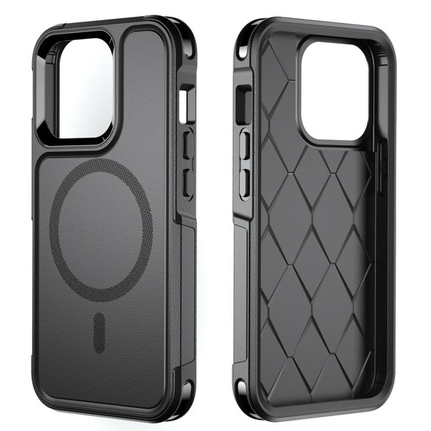 Coque iPhone 13 Pro Max Armor Magsafe PC Hybrid TPU Phone Case (Noir)