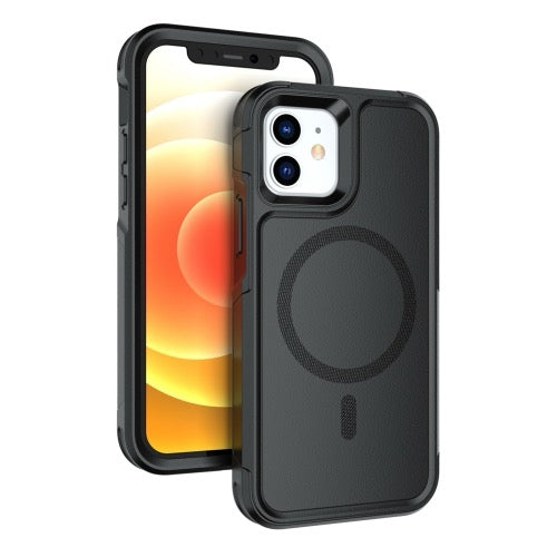 Coque iPhone 12 Pro Armor Magsafe PC Hybrid TPU Phone Case (Noir)