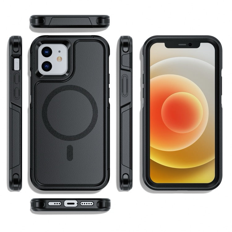 Coque iPhone 12 Armor Magsafe PC Hybrid TPU Phone Case (Noir)
