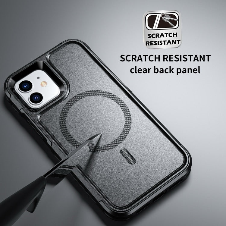 Coque iPhone 12 Armor Magsafe PC Hybrid TPU Phone Case (Noir)