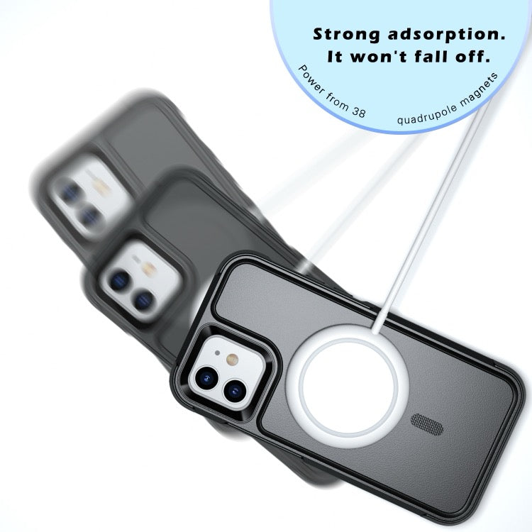 Coque iPhone 12 Armor Magsafe PC Hybrid TPU Phone Case (Noir)