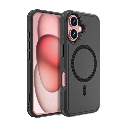 Coque iPhone 16 Armor Magsafe PC Hybrid TPU Phone Case (Noir)
