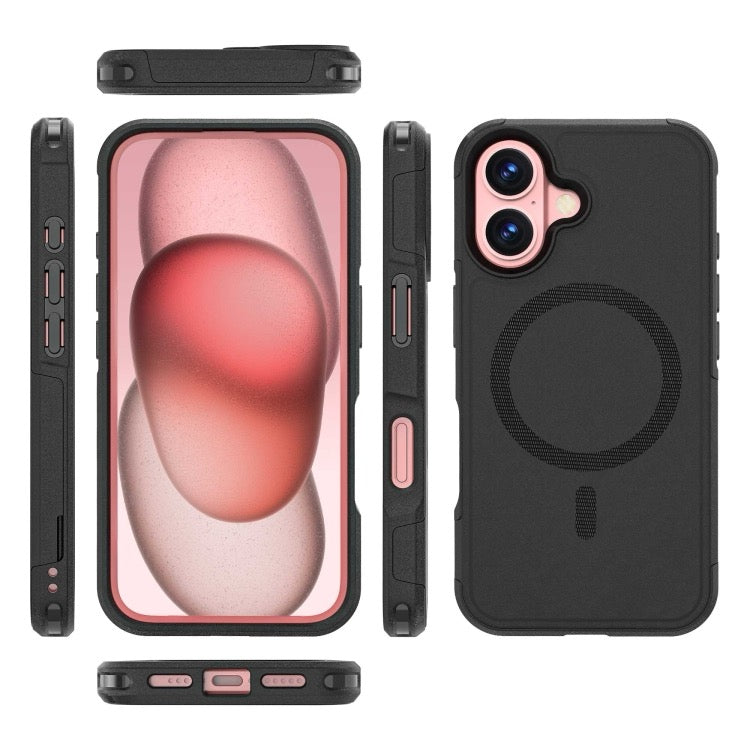 Coque iPhone 16 Armor Magsafe PC Hybrid TPU Phone Case (Noir)
