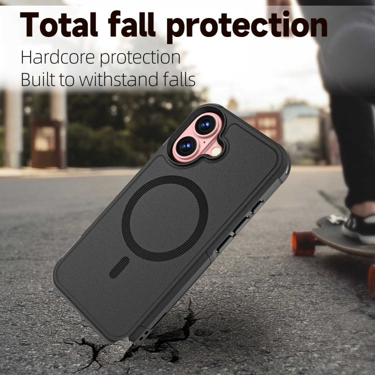 Coque iPhone 16 Armor Magsafe PC Hybrid TPU Phone Case (Noir)