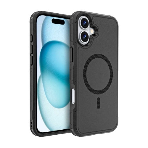 Coque iPhone 16 Plus Armor Magsafe PC Hybrid TPU Phone Case (Noir)