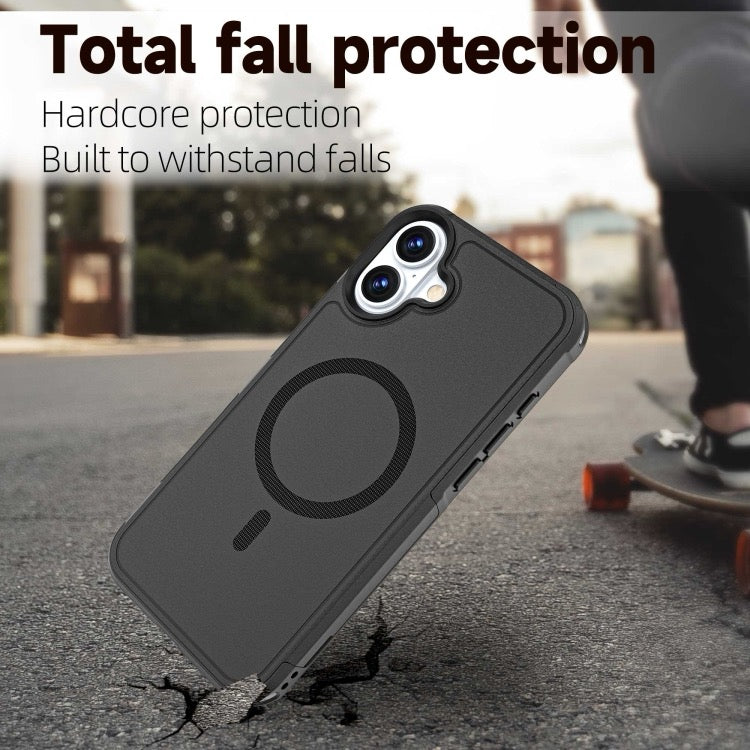 Coque iPhone 16 Plus Armor Magsafe PC Hybrid TPU Phone Case (Noir)