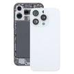 Pour iPhone 16 Pro Coque arrière de batterie en verre d'origine avec couvercle d'objectif d'appareil photo (blanc) avec logo