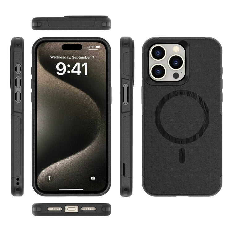 Coque iPhone 15 Pro Armor Magsafe PC Hybrid TPU Phone Case (Noir)