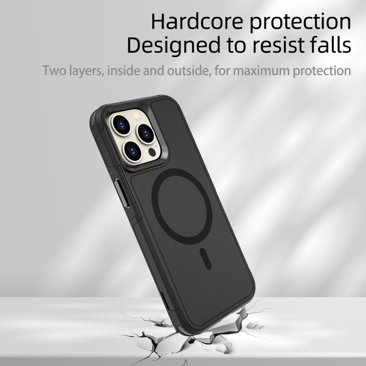 Coque iPhone 15 Pro Armor Magsafe PC Hybrid TPU Phone Case (Noir)