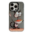 Coque Série de peinture à l'huile à motif animal PC + TPU Phone Case (Eating Rat)