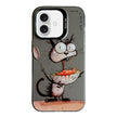 Coque Série de peinture à l'huile à motif animal PC + TPU Phone Case (Eating Rat)
