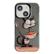 Coque Série de peinture à l'huile à motif animal PC + TPU Phone Case (Eating Rat)