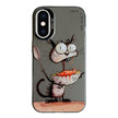Coque Série de peinture à l'huile à motif animal PC + TPU Phone Case (Eating Rat)
