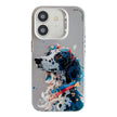 Coque Série de peinture à l'huile à motif animal PC + TPU Phone Case (chien tacheté)