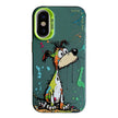 Coque Série de peinture à l'huile à motif animal PC + TPU Phone Case  (chien vert)
