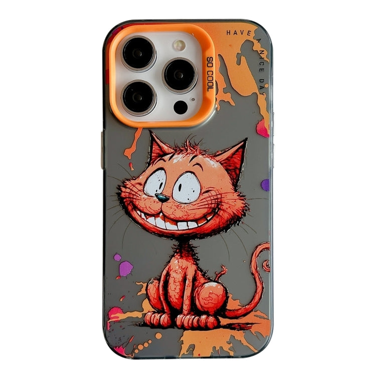 Coque Série de peinture à l'huile à motif animal PC + TPU Phone Case  (chat souriant)