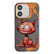 Coque Série de peinture à l'huile à motif animal PC + TPU Phone Case  (chat souriant)