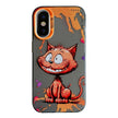 Coque Série de peinture à l'huile à motif animal PC + TPU Phone Case  (chat souriant)