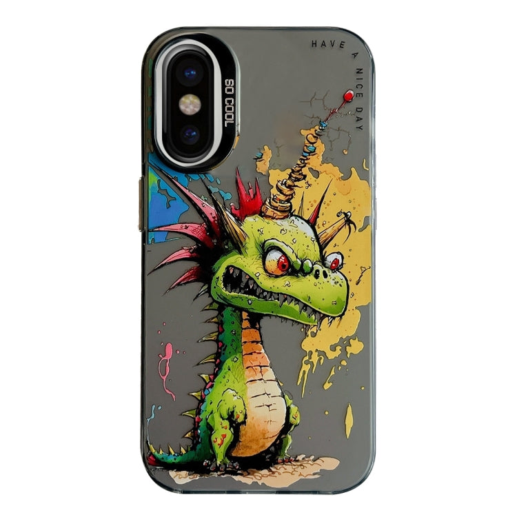 Coque Série de peinture à l'huile à motif animal PC + TPU Phone Case  (Dragon)