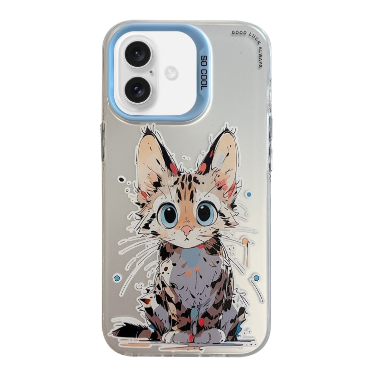 Coque Série de peinture à l'huile à motif animal PC + TPU Phone Case  (Chat)