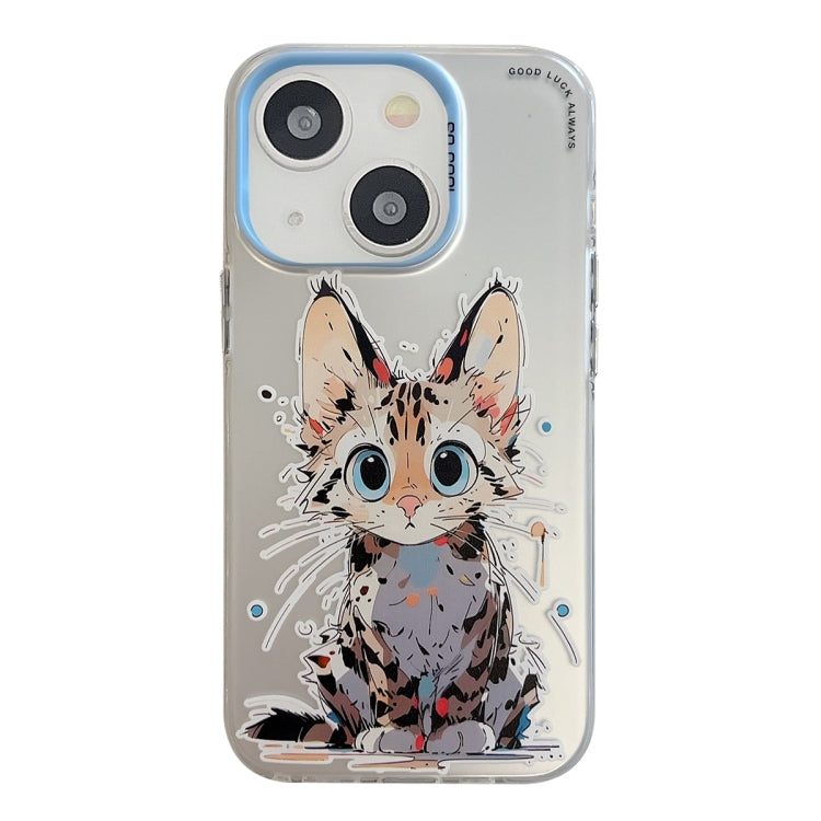 Coque Série de peinture à l'huile à motif animal PC + TPU Phone Case  (Chat)
